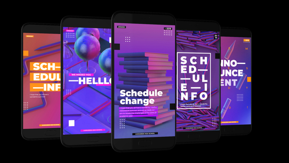 School Instagram Stories Titles template preview