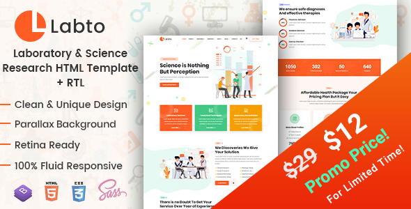 Labto - Laboratory & Science Research HTML Template
