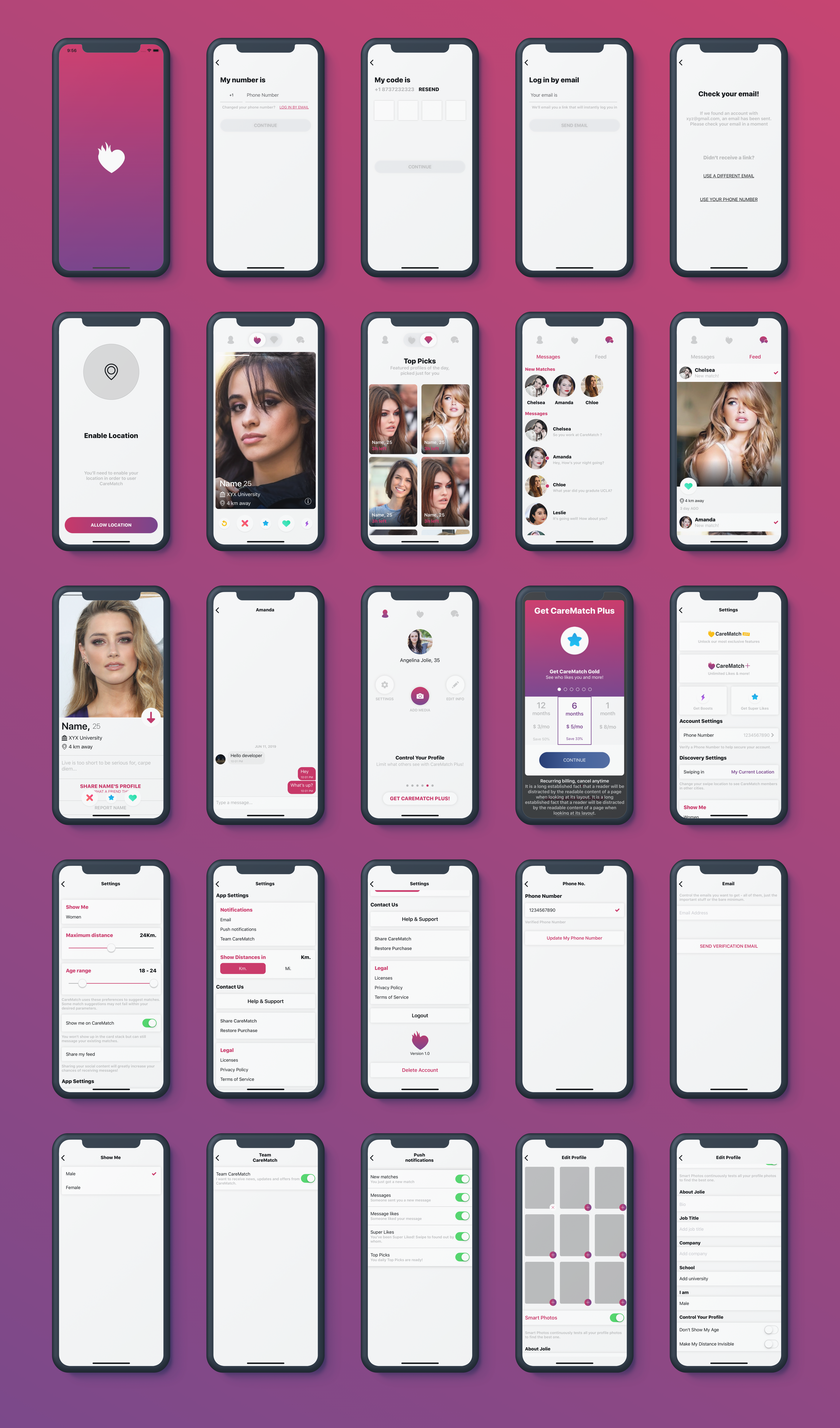 CareMatch - Dating Template ( Mobile Application - React Native )