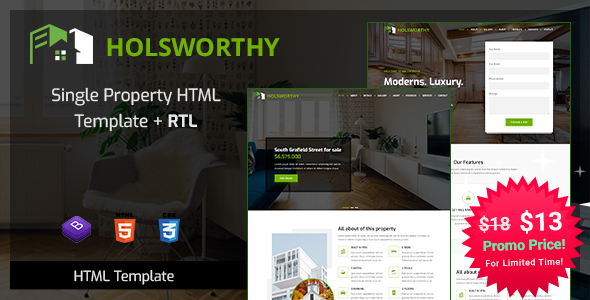 Holsworthy - Single Property HTML Template