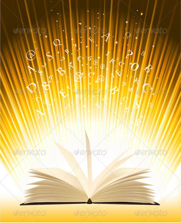 Opened Magic Book with Magic Light - Concepts Business