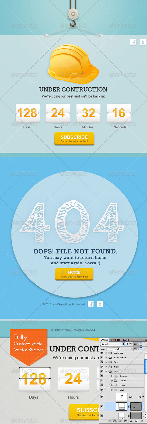 Sky Error 404 And Under Construction Page