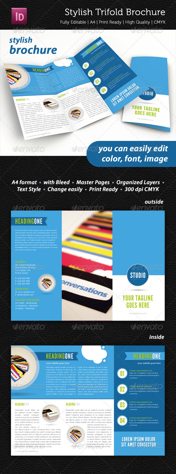 Stylish Trifold Brochure - Informational Brochures