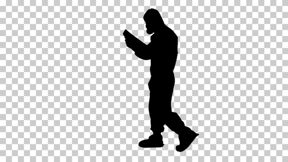 Silhouette Infectious looking at lungs x-ray, Alpha Channel alt