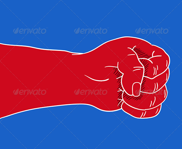 Angry Red Fist - Objects Vectors