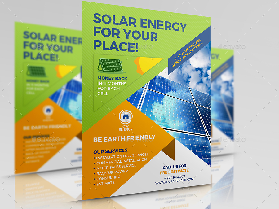 Solar Energy Flyer Templates by OWPictures GraphicRiver