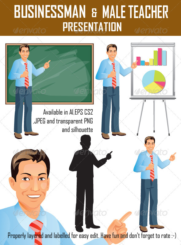 Businessman Presentation - People Illustrations