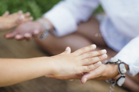 Healing Hands. Spiritual Healer Working with Client, Transferring Energy