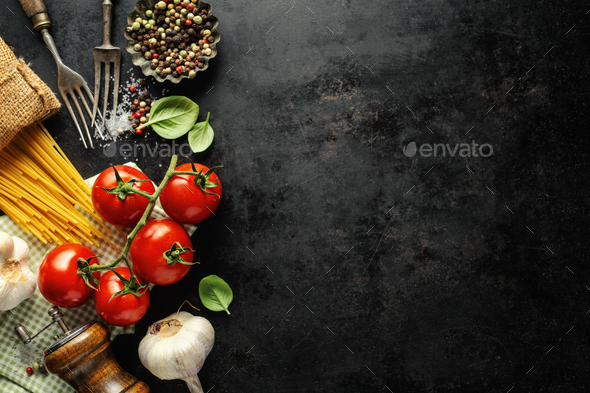 Italian food background with ingredients Stock Photo by kuban-kuban