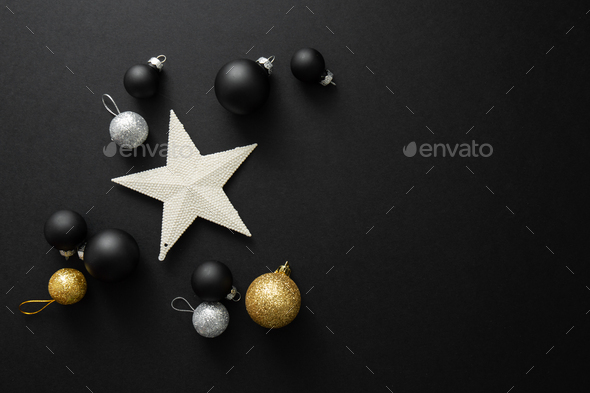 Minimalistic Christmas Flat Lay Background - Stock Photo - Images