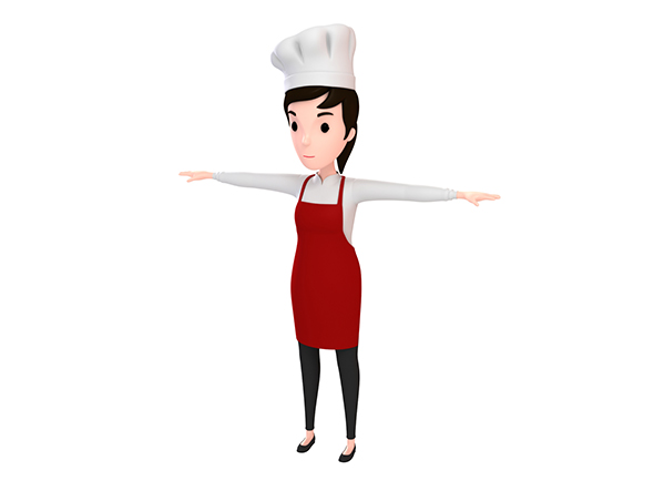 CartoonGirl013 Chef Woman - 3Docean 24726150