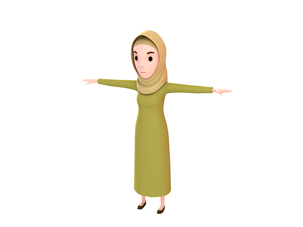 CartoonGirl019 Muslim Girl - 3Docean 24726201