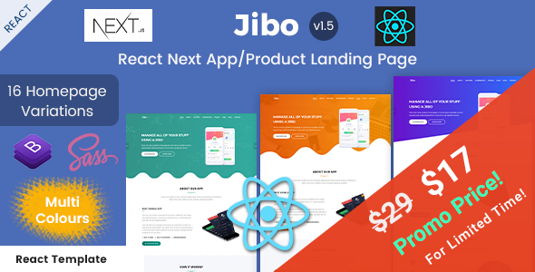 Jibo - React Next App/Product Landing Page Templates