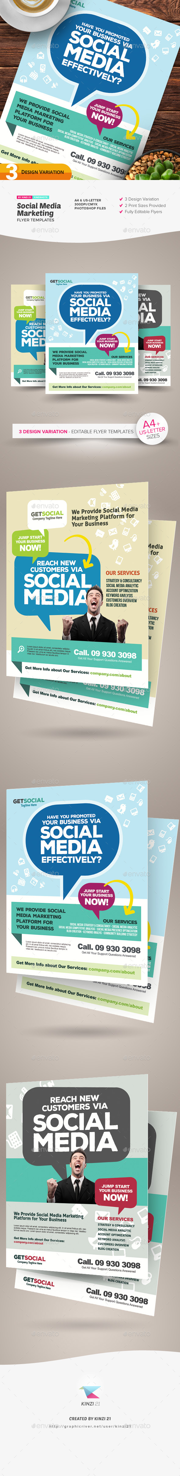 Social Media Marketing Flyer Templates By Kinzishots Graphicriver