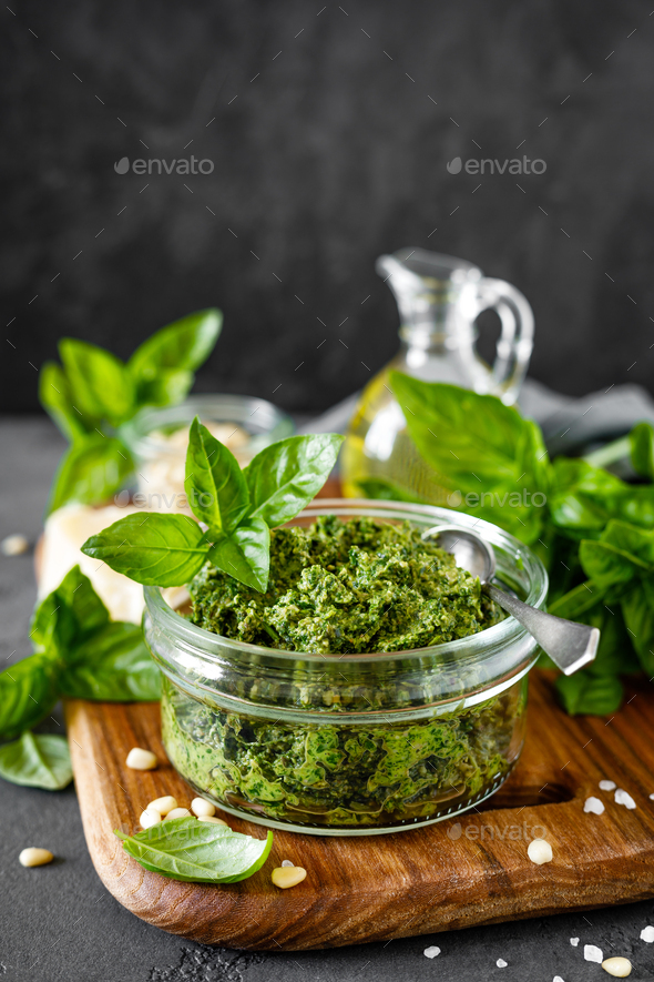 Traditional Italian Pesto Alla Genovese With Fresh Basil Stock Photo By Sea Wave