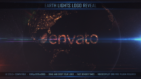 Earth Lights Logo - VideoHive 24735401