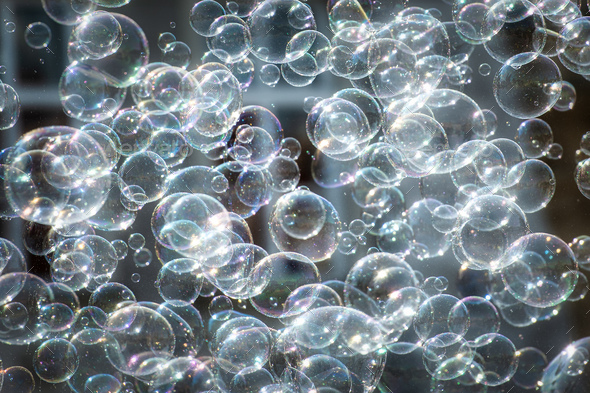 Lots of soap bubbles - Stock Photo - Images