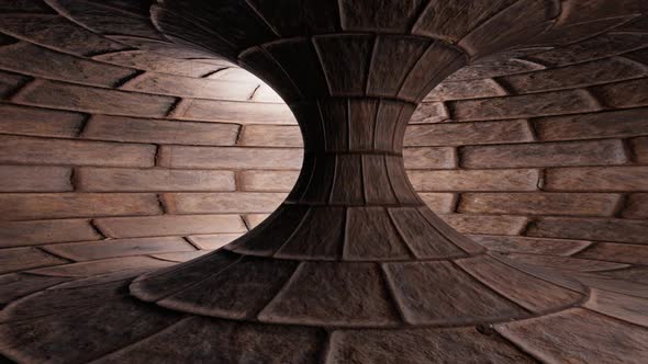 Abstract brick torus tunnel. Seamless VJ HD background