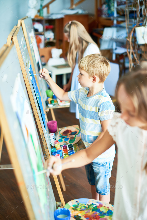 Young Artists in Art Studio - Stock Photo - Images