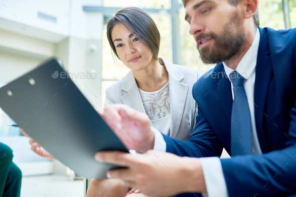 Sharing Business Ideas with Coworker - Stock Photo - Images