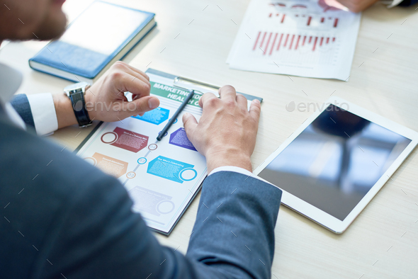 Unrecognizable Businessman Focused on Work - Stock Photo - Images