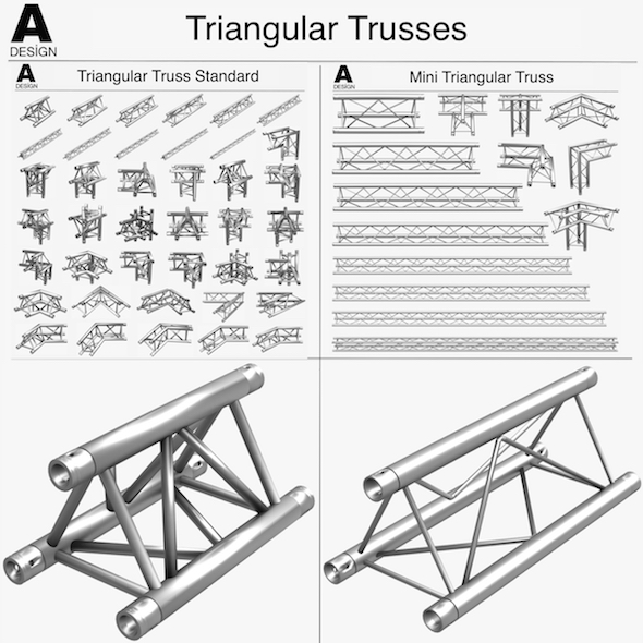 Triangular Trusses Collection - 3Docean 18673386