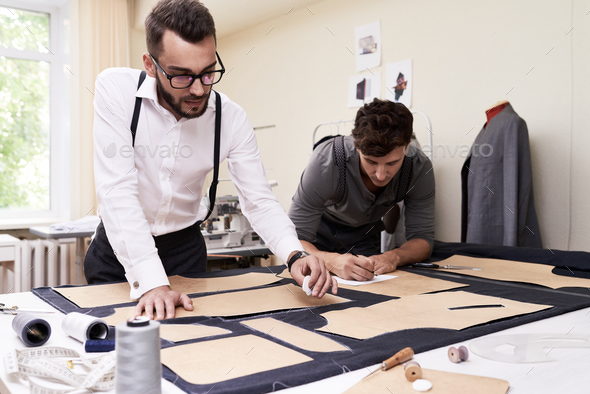 Male Fashion Designers Making Clothes - Stock Photo - Images