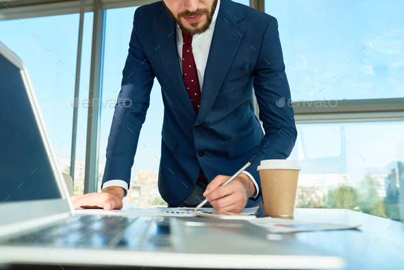 Stylish Entrepreneur Concentrated on Work - Stock Photo - Images