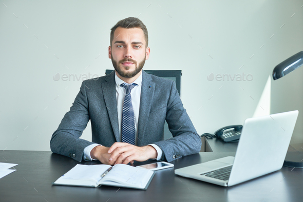 Bearded Entrepreneur Posing for Photography - Stock Photo - Images