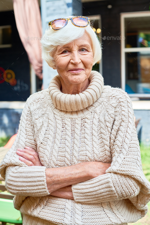 Portrait of Pretty Senior Woman - Stock Photo - Images