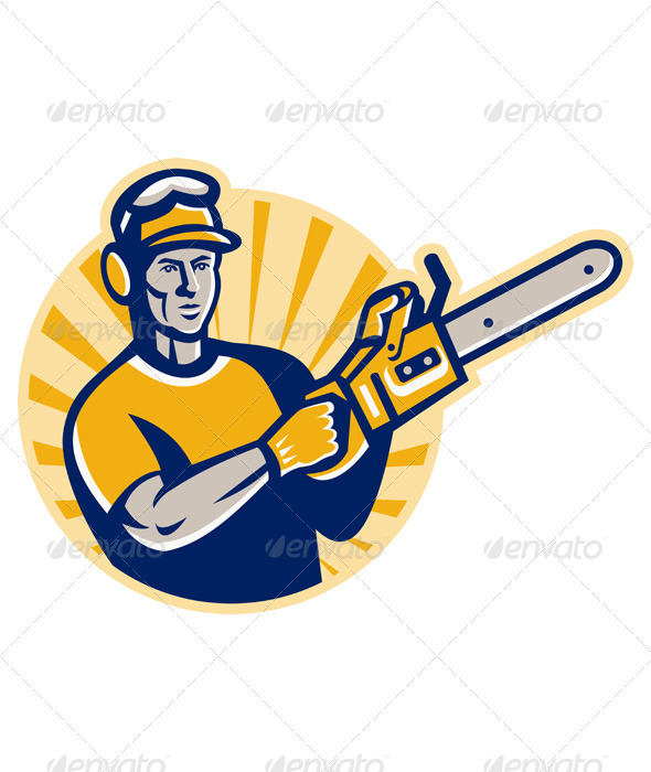 Arborist Tree Surgeon Cutter With Chainsaw