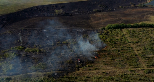 Aerial View of Fire in Nature