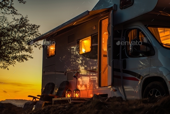 Scenic RV Camping Spot - Stock Photo - Images