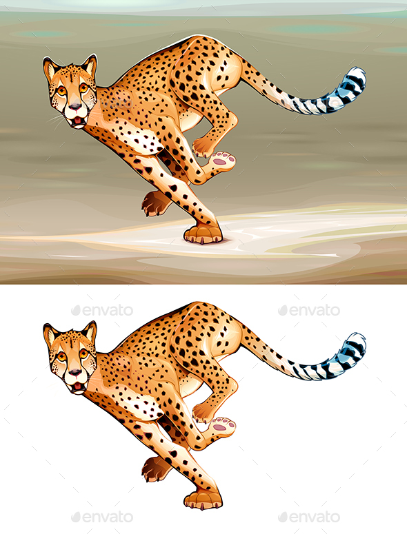 running cheetah drawing