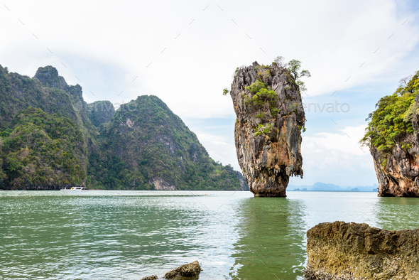 Landscape Khao Tapu or James Bond Island - Stock Photo - Images