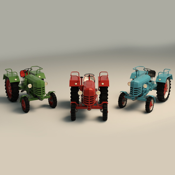 Low Poly Tractor - 3Docean 24759355