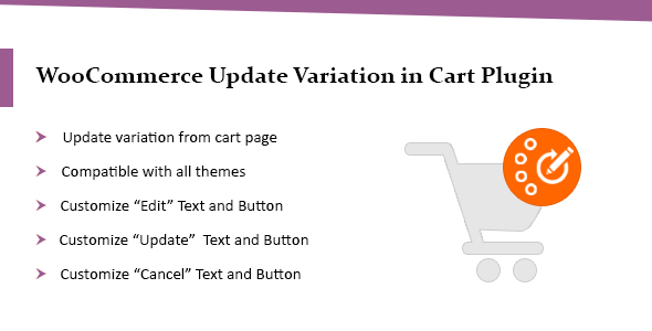 WooCommerce Update Variations in Cart Plugin
