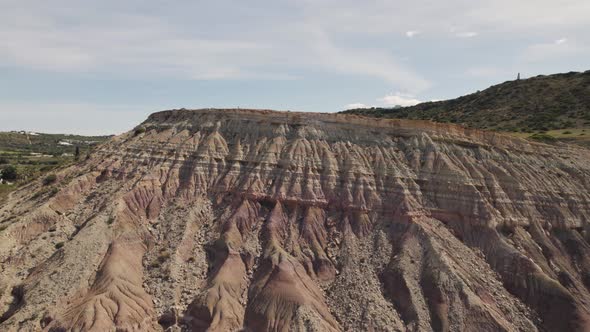 Rocha Negra basalt headland against Praia da Luz, Algarve. Aerial view alt