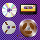 Cassette Recorder CD and Reel Tape, Vectors