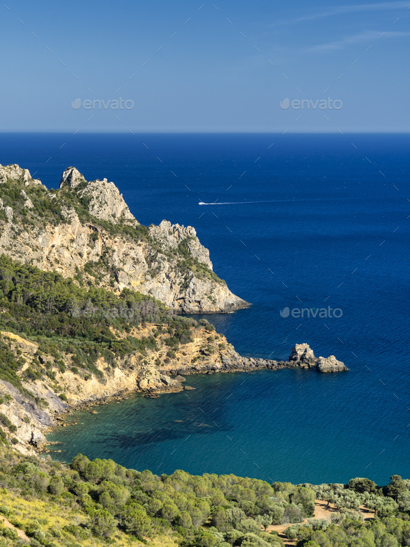 Monte Argentario, promontory on the Tirreno sea in Tuscany - Stock Photo - Images