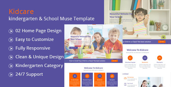 Kidcare-kindergartenSchool Muse Template - ThemeForest 20660909