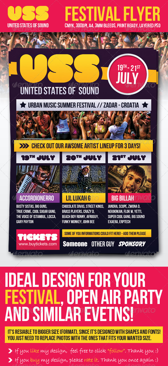Festival Flyer United States Of Sound - Concerts Events