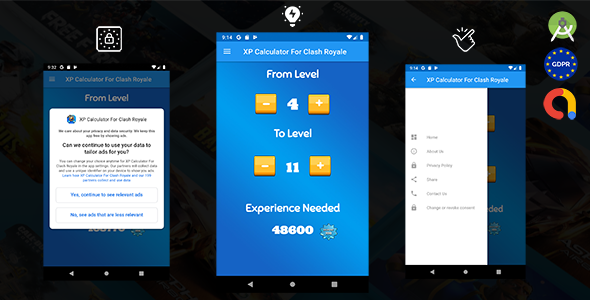 Pro XP Calculator For Clash Royale ( Android Studio - GDPR - Admob )