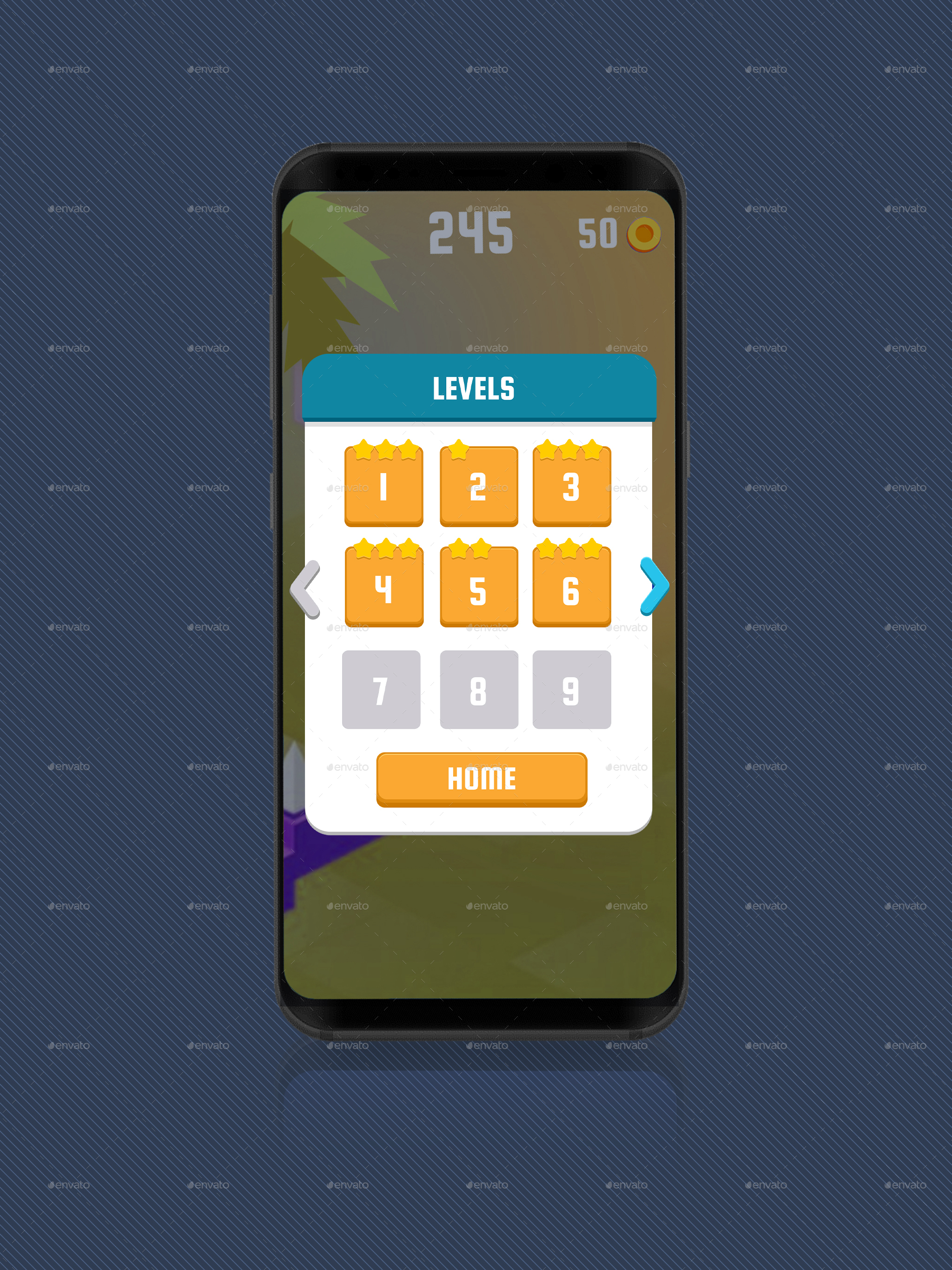 Flat Game UI Pack 2 Caual & Hyper Casual Game by themkazmi | GraphicRiver