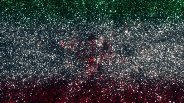 Iran Flag With Abstract Particles