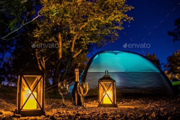 Romantic Camping Night - Stock Photo - Images