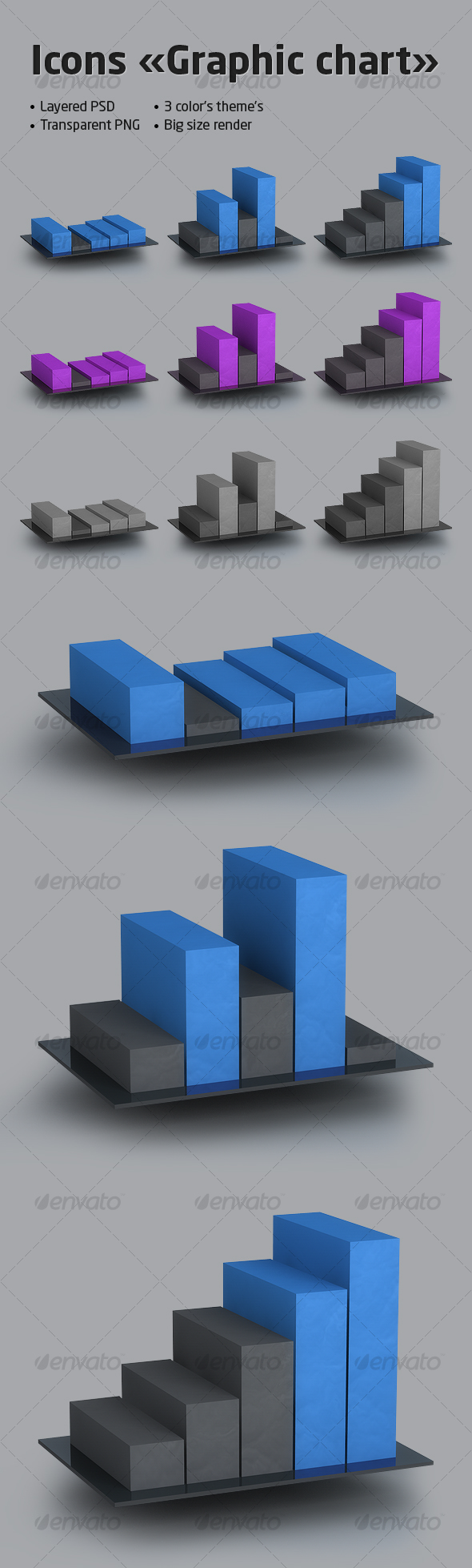 Icons set «Graphic chart» - Business Icons