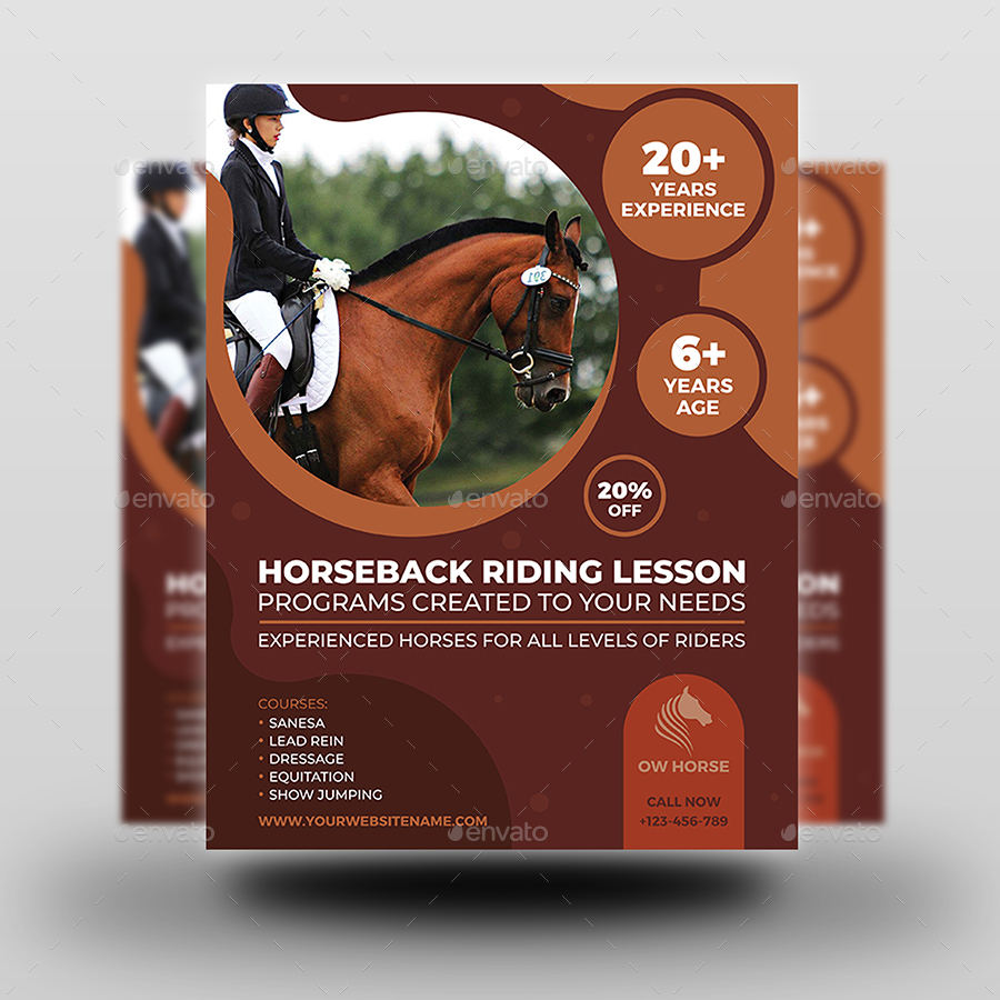 Horseback Riding Training Flyer Template, Print Templates | GraphicRiver