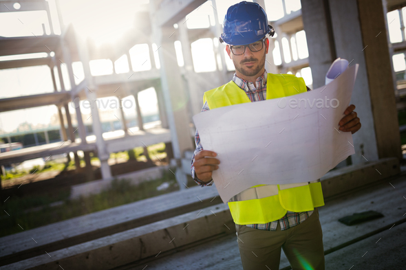 Construction foreman on the job site Stock Photo by nd3000 | PhotoDune