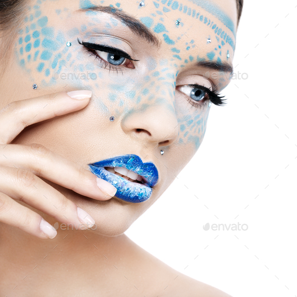 Woman in Fancy Makeup Stock Photo by fotorince